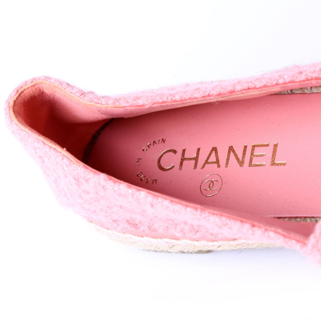 Tweed CC Espadrilles Size 40 Pink