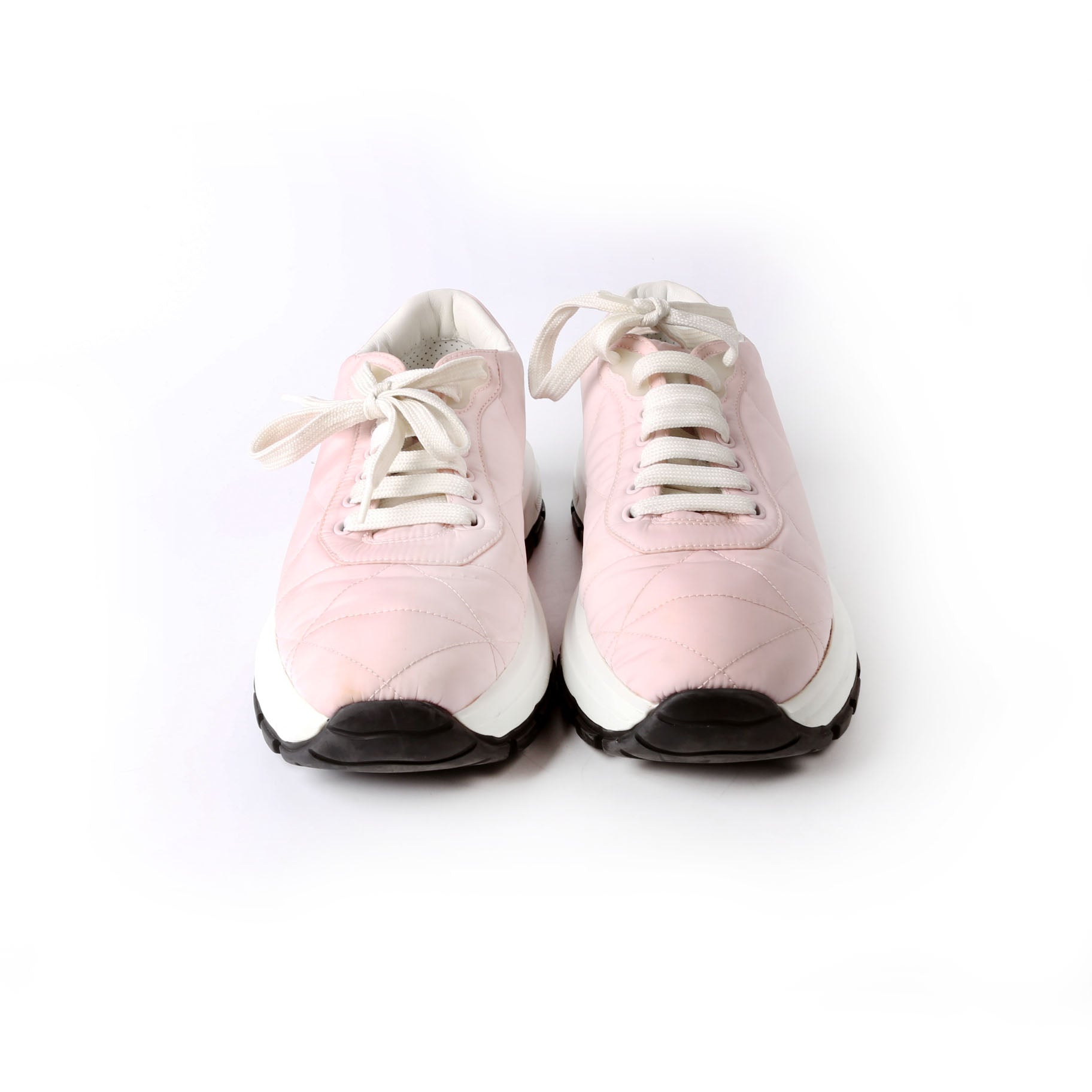 Prada Piuma Runner Quilted Nylon Sneakers Size 37.5 Pink
