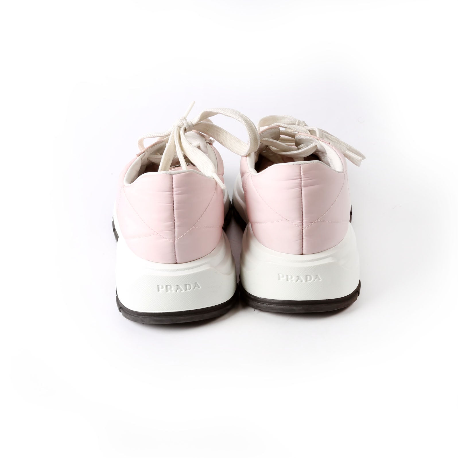 Prada Piuma Runner Quilted Nylon Sneakers Size 37.5 Pink