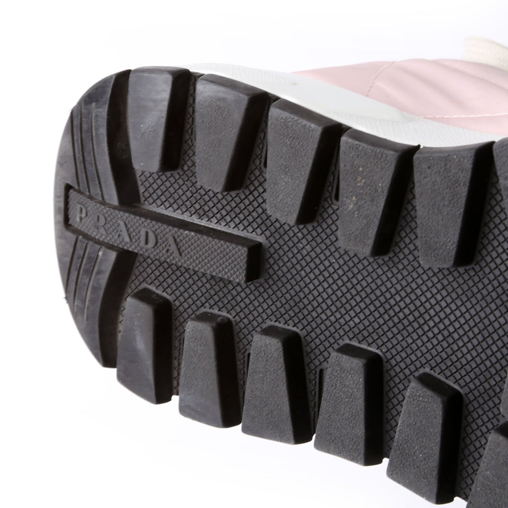 Prada Piuma Runner Quilted Nylon Sneakers Size 37.5 Pink