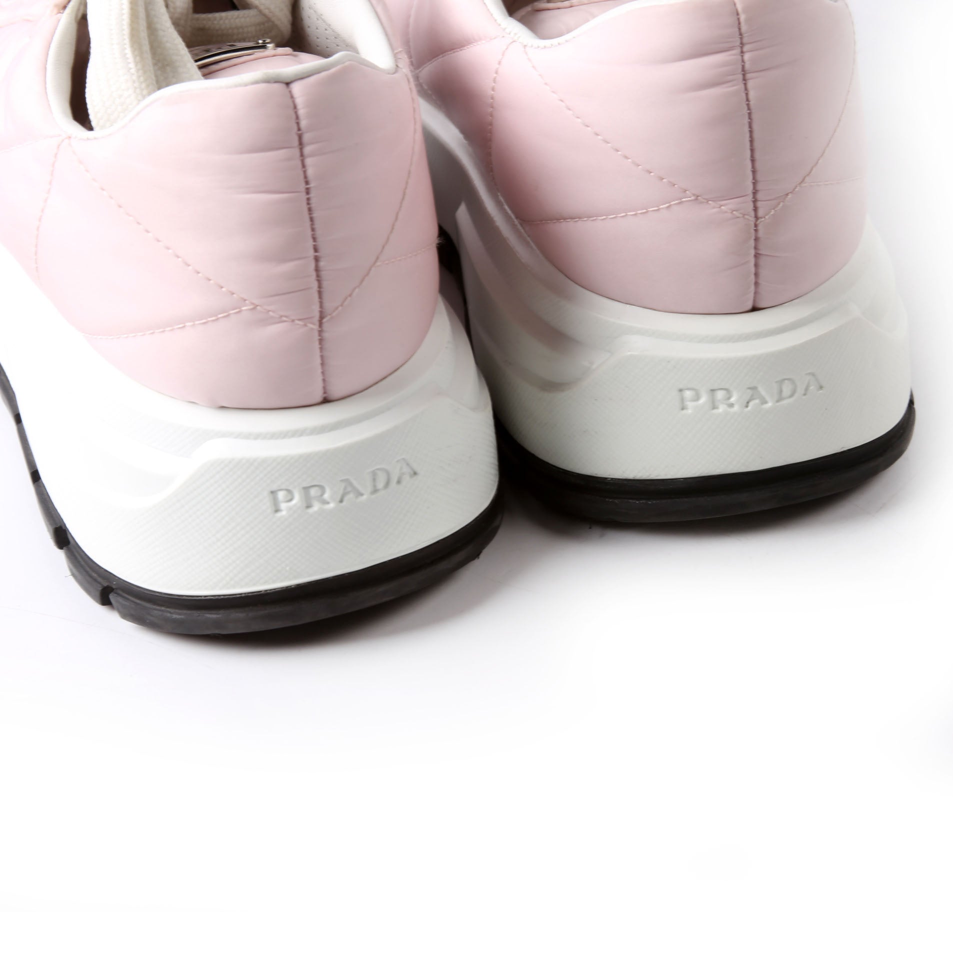 Prada Piuma Runner Quilted Nylon Sneakers Size 37.5 Pink