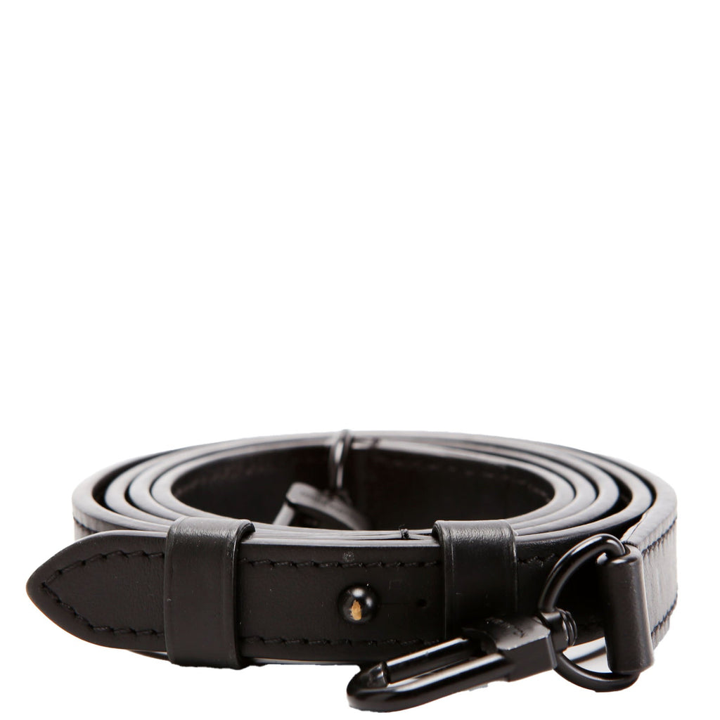 S Lock Leather Adjustable Strap Black