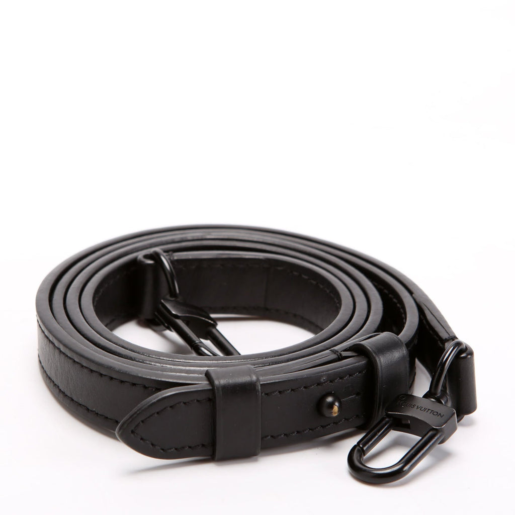 S Lock Leather Adjustable Strap Black