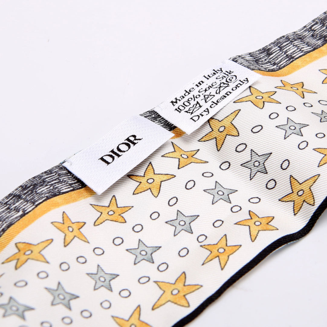 L'Etoile Tarot Mitzah Twilly Silk Scarf White/Multicolor