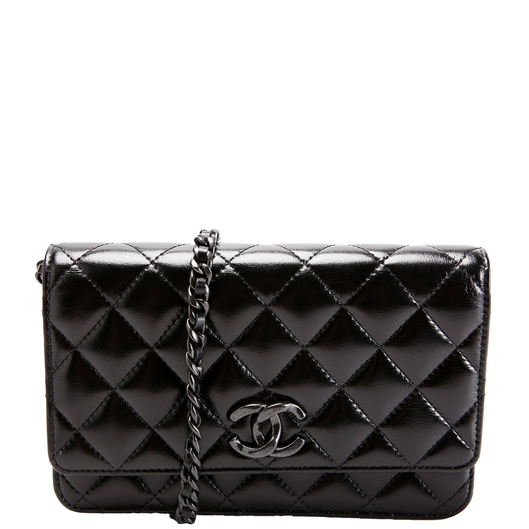 Woc Quilted Shiny Calfskin So Black RFID