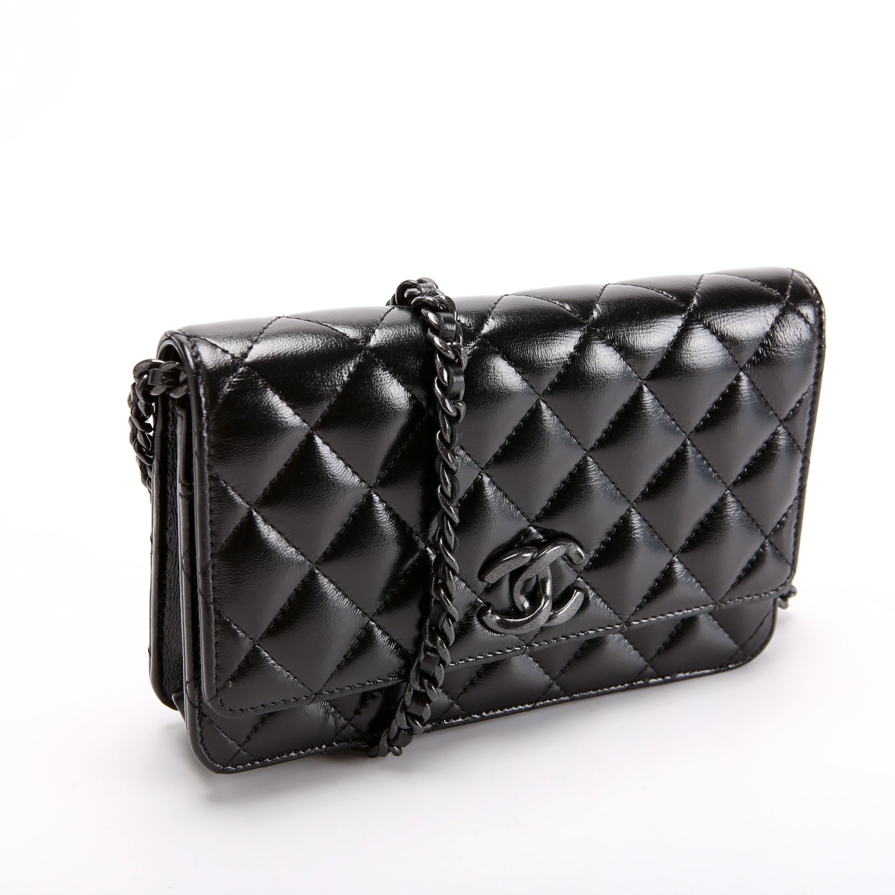 Woc Quilted Shiny Calfskin So Black RFID