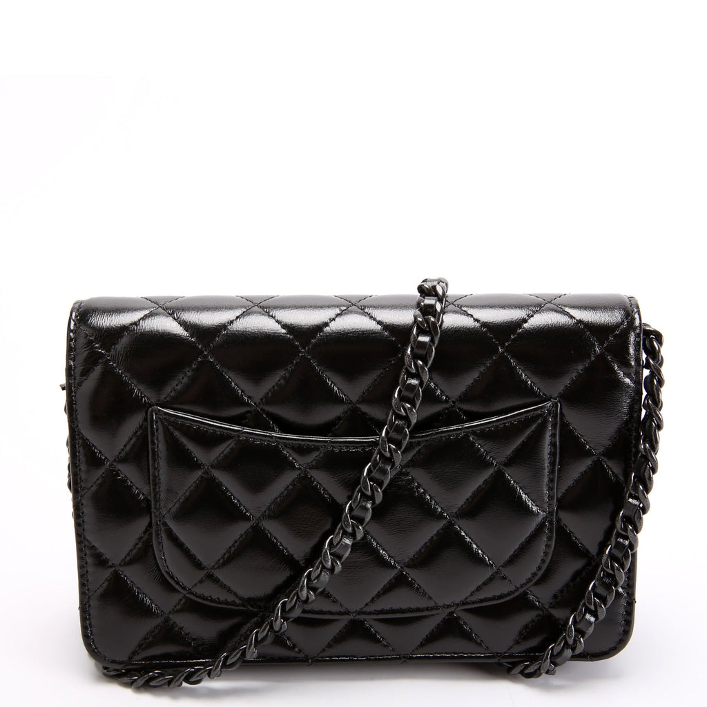 Woc Quilted Shiny Calfskin So Black RFID