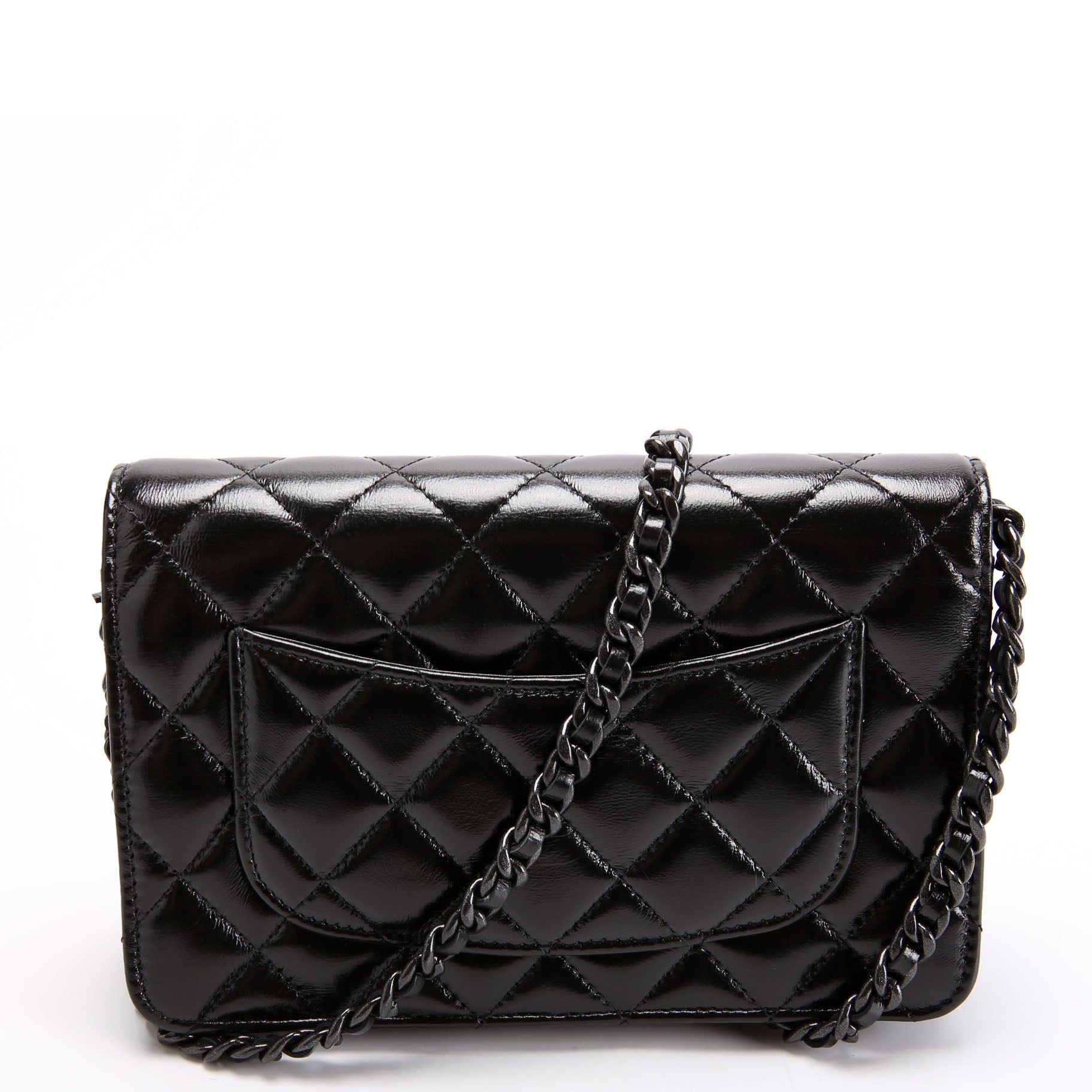 Woc Quilted Shiny Calfskin So Black RFID