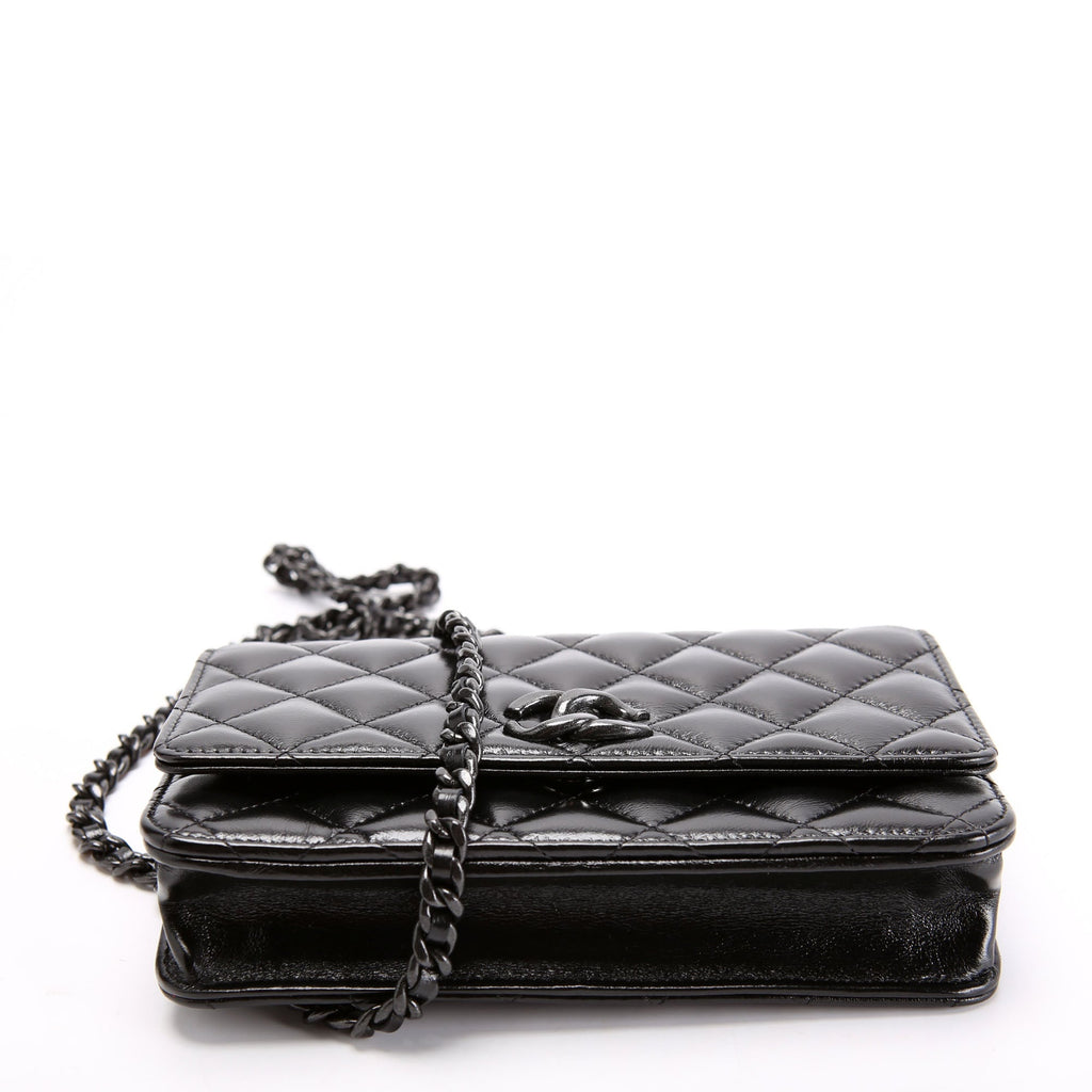 Woc Quilted Shiny Calfskin So Black RFID