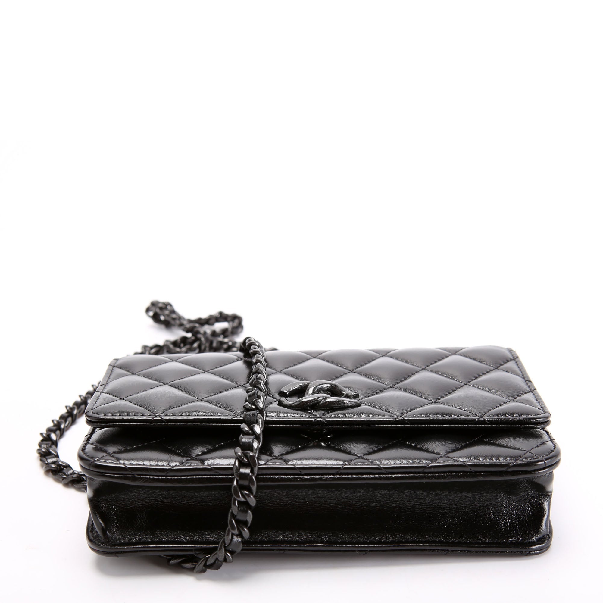 Woc Quilted Shiny Calfskin So Black RFID