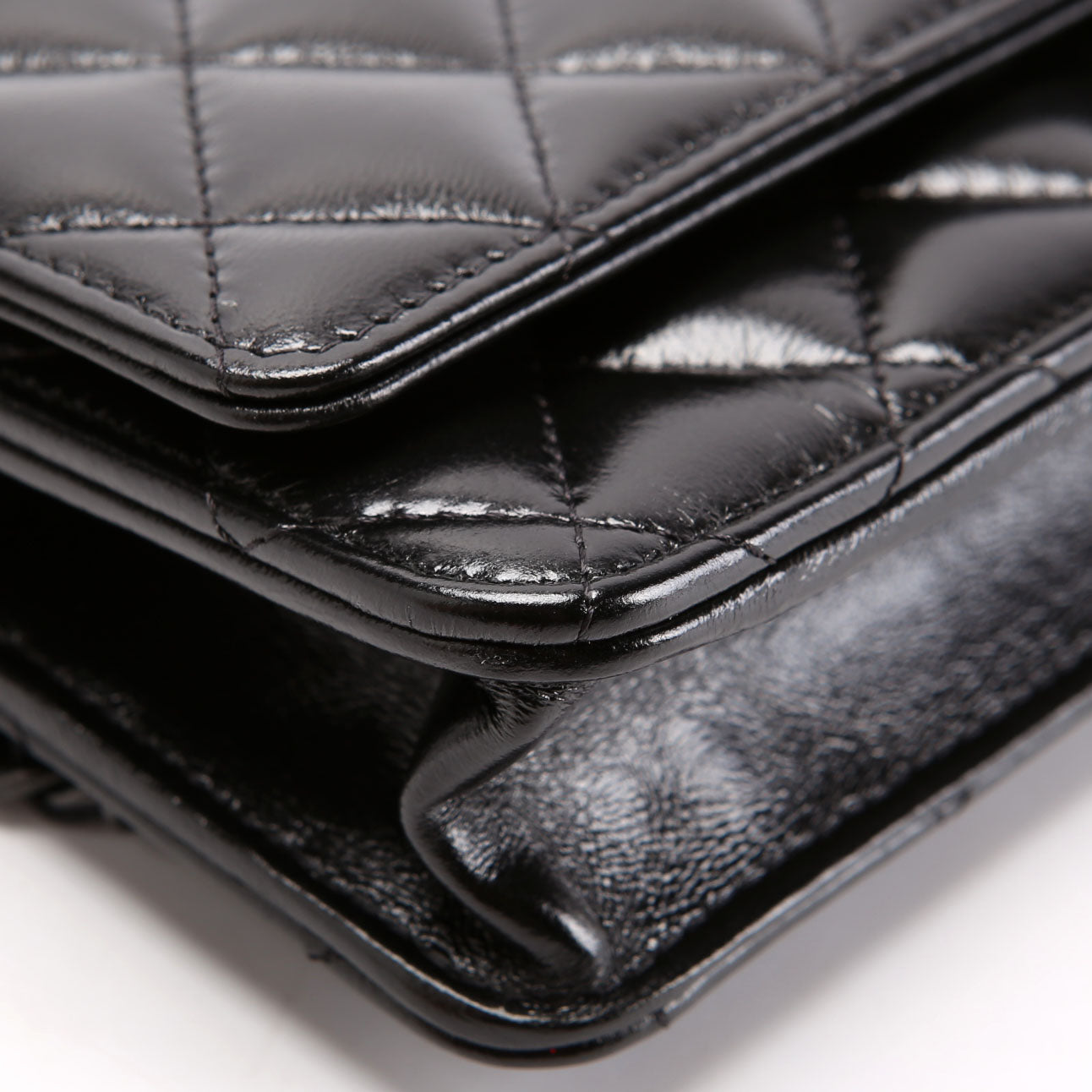 Woc Quilted Shiny Calfskin So Black RFID