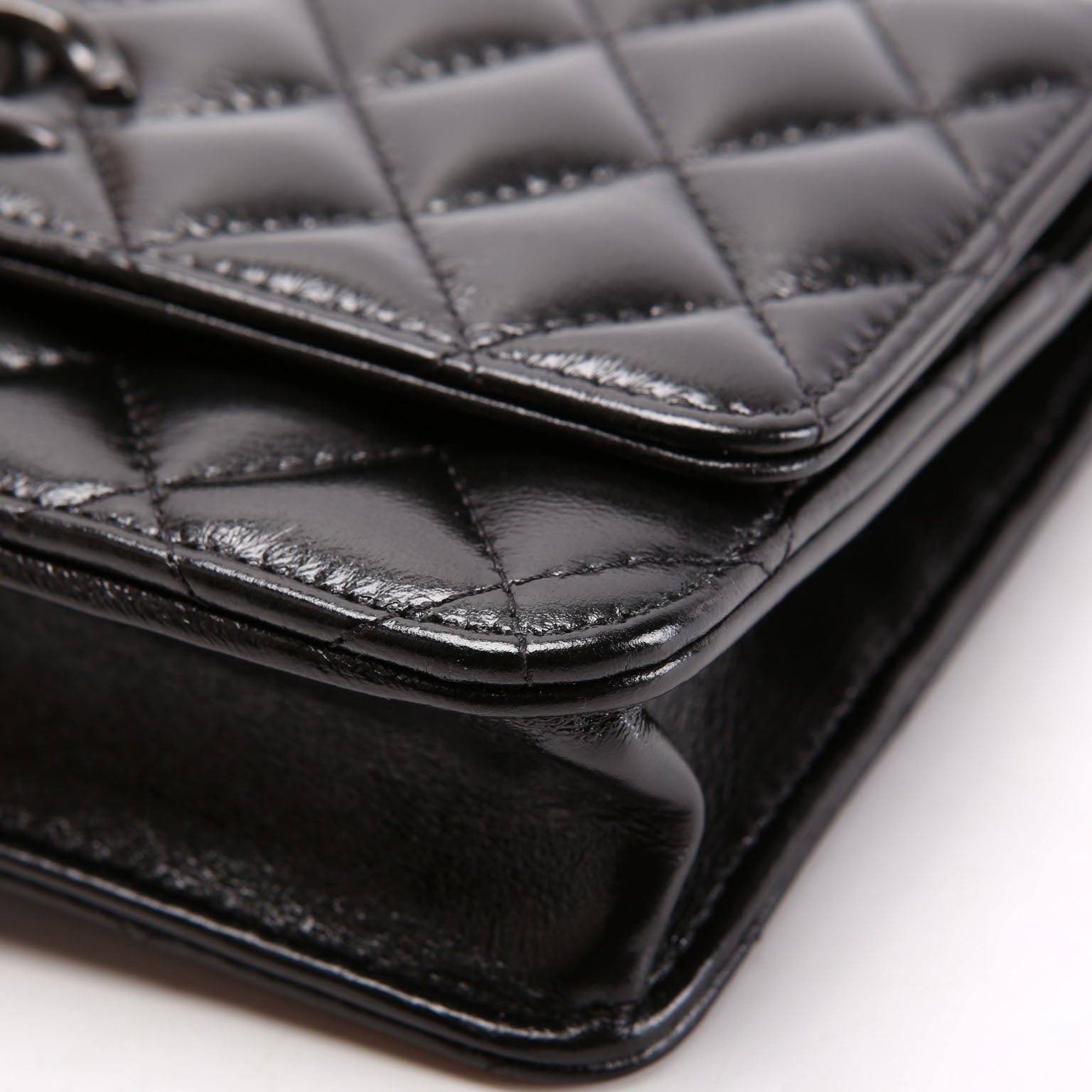 Woc Quilted Shiny Calfskin So Black RFID