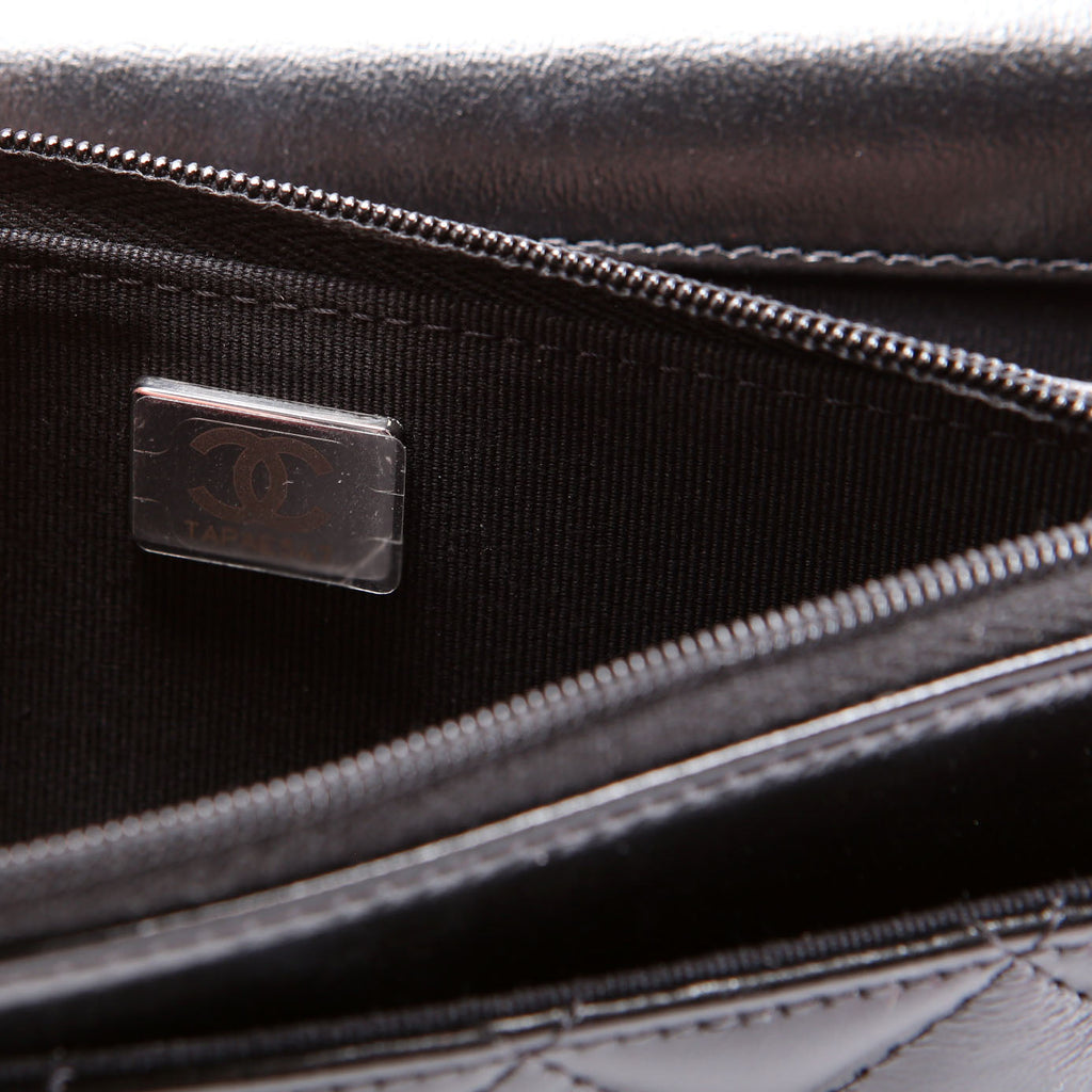 Woc Quilted Shiny Calfskin So Black RFID