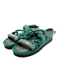 CC Quilted Rope Sandals Size 41 Green