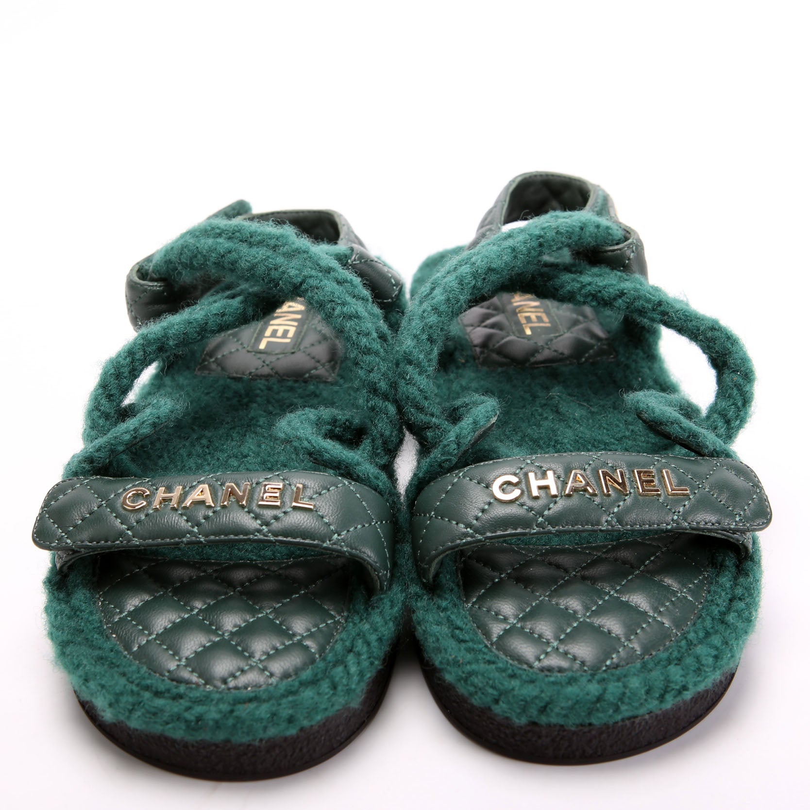 CC Quilted Rope Sandals Size 41 Green