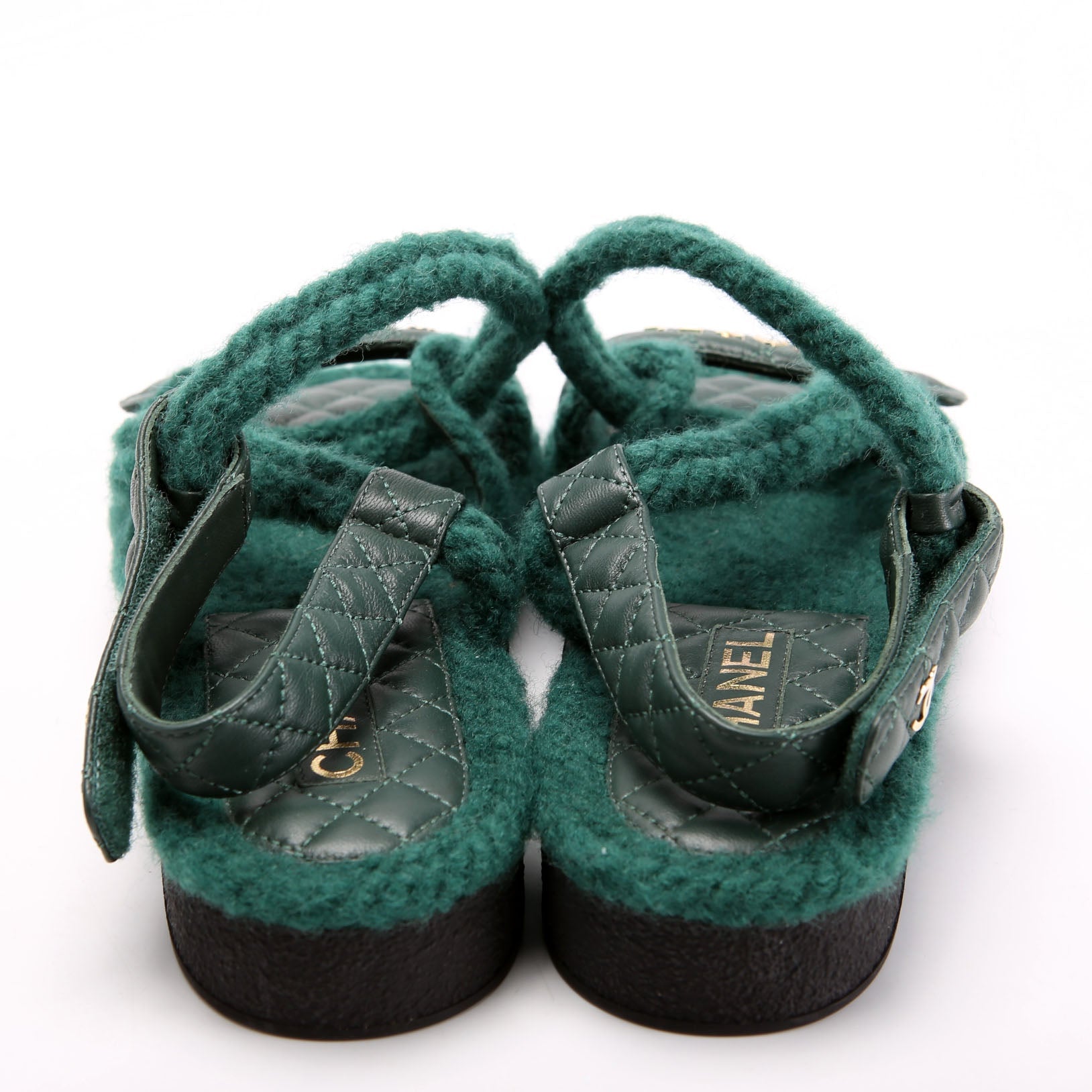 CC Quilted Rope Sandals Size 41 Green