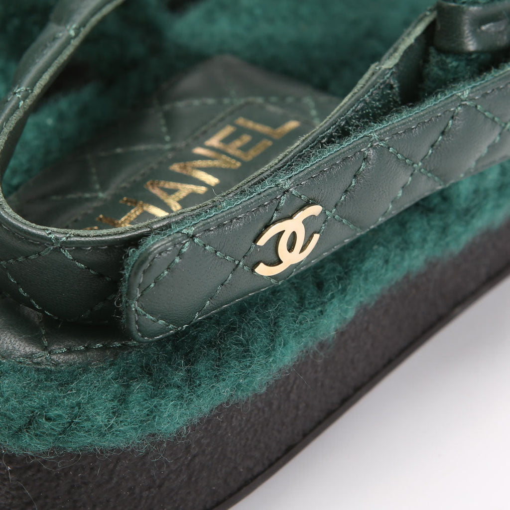 CC Quilted Rope Sandals Size 41 Green