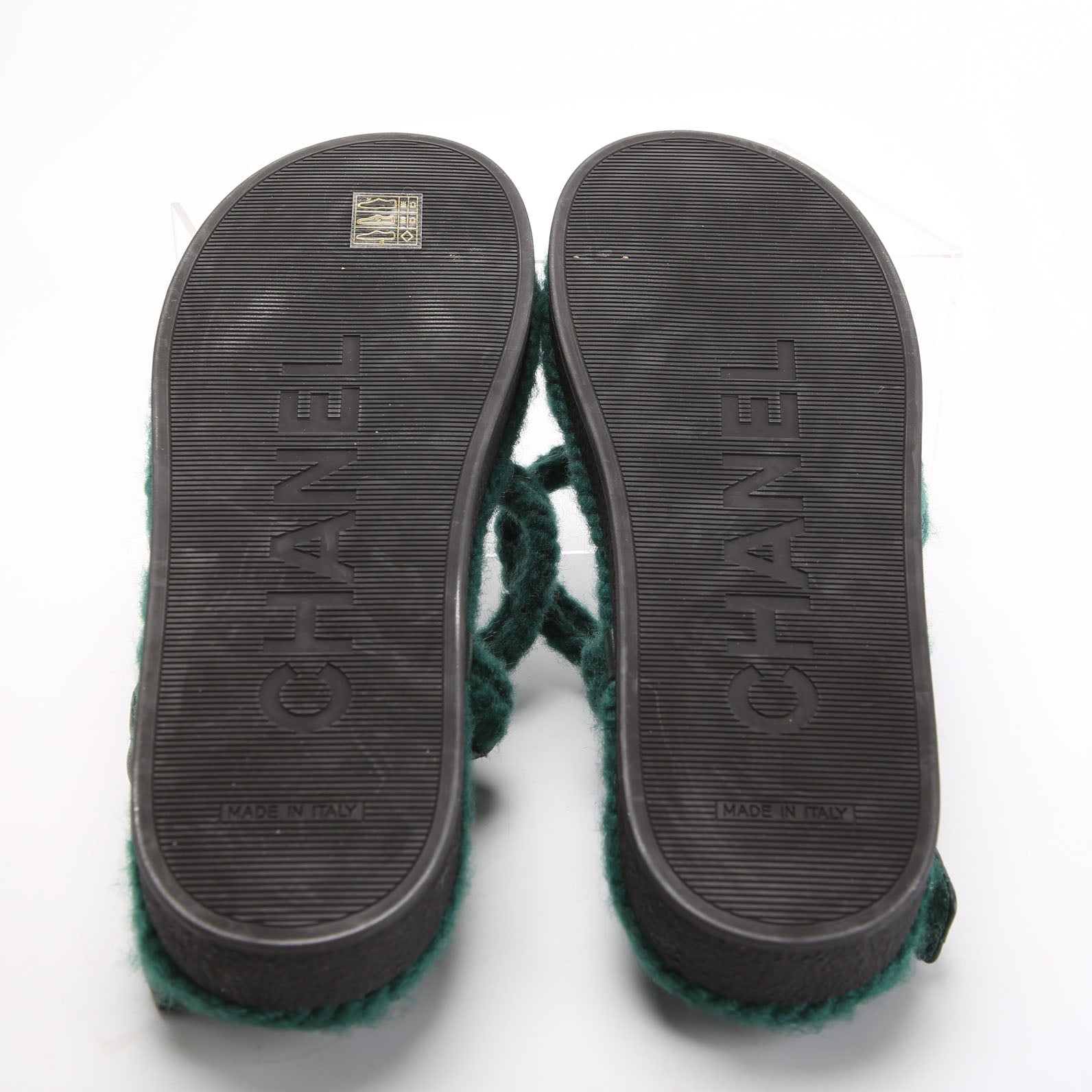 CC Quilted Rope Sandals Size 41 Green