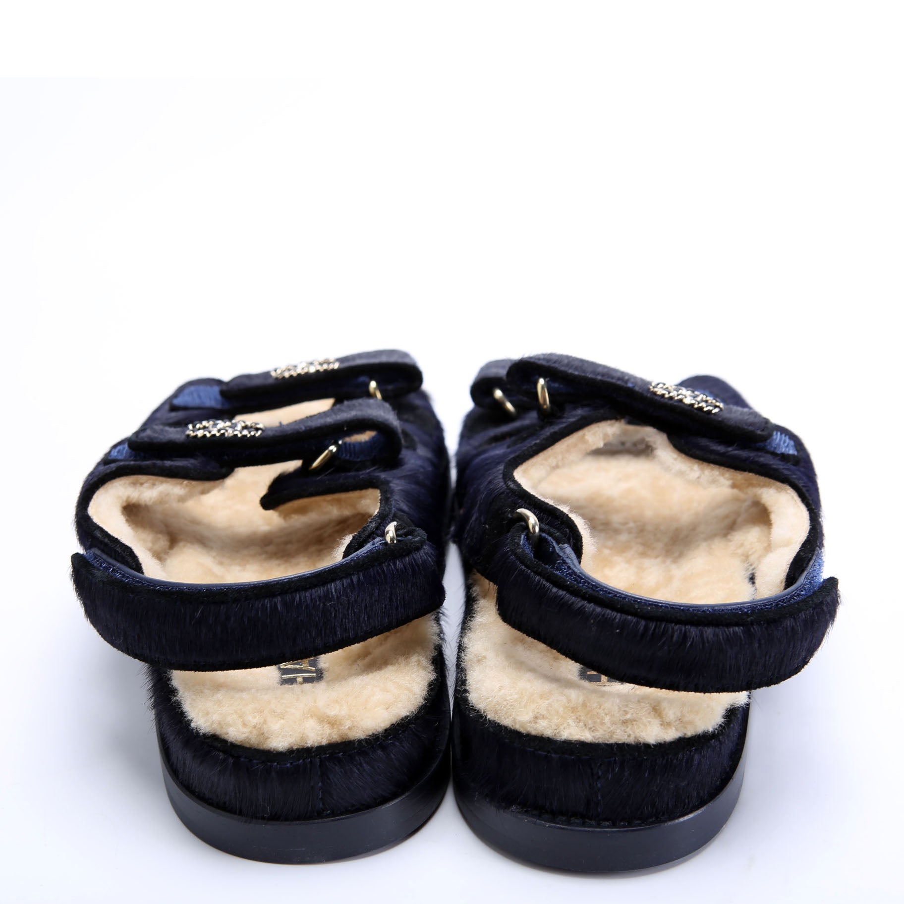 CC Dad Sandals Calf Hair Shearling Size 40