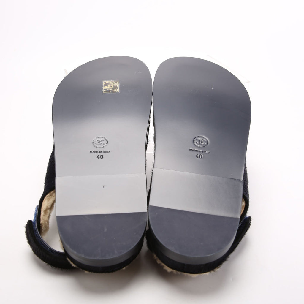 CC Dad Sandals Calf Hair Shearling Size 40