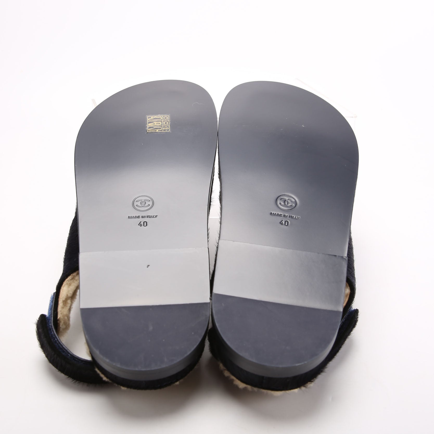CC Dad Sandals Calf Hair Shearling Size 40