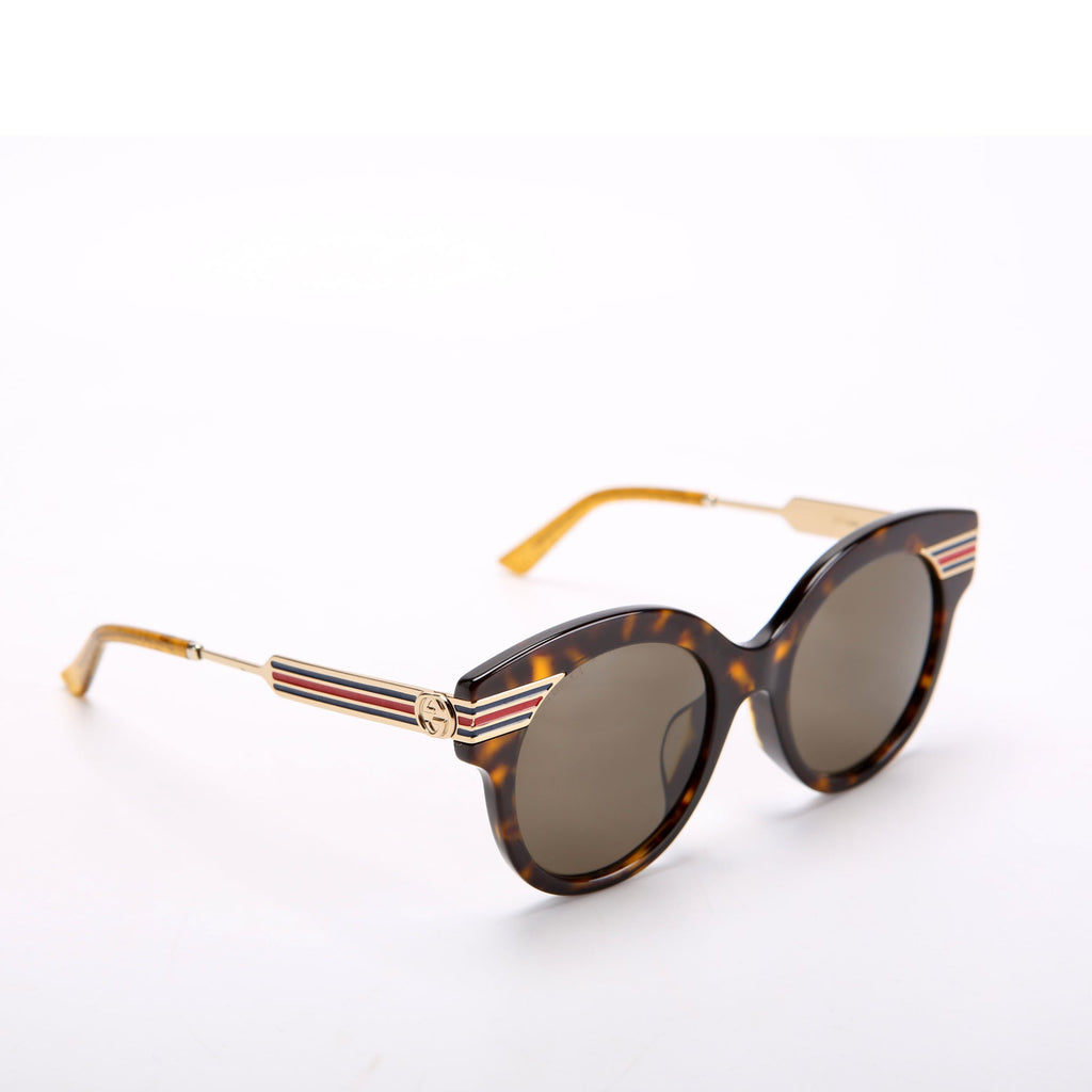 Gucci GG0282SA Web-Stripe Sunglasses Brown