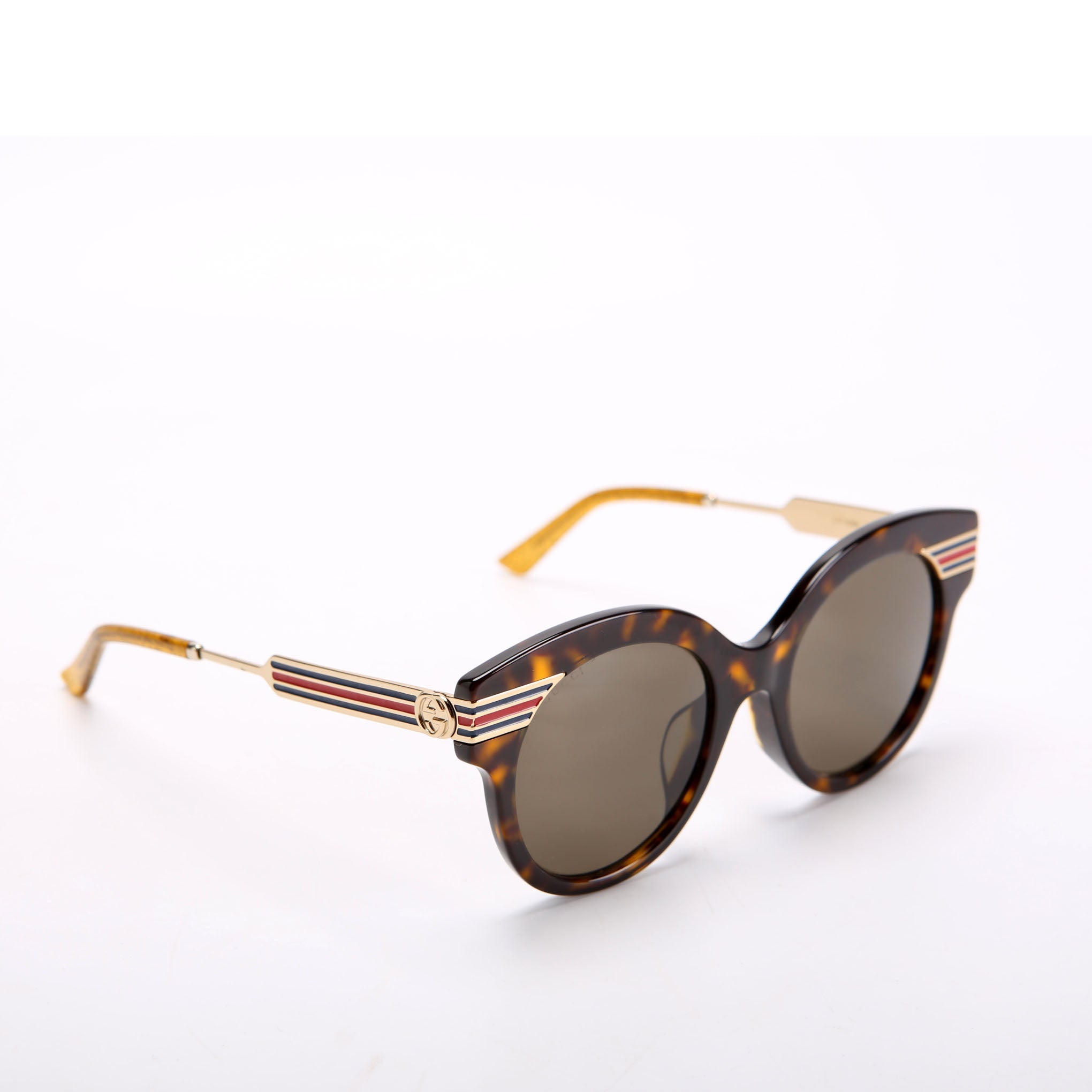 Gucci GG0282SA Web-Stripe Sunglasses Brown