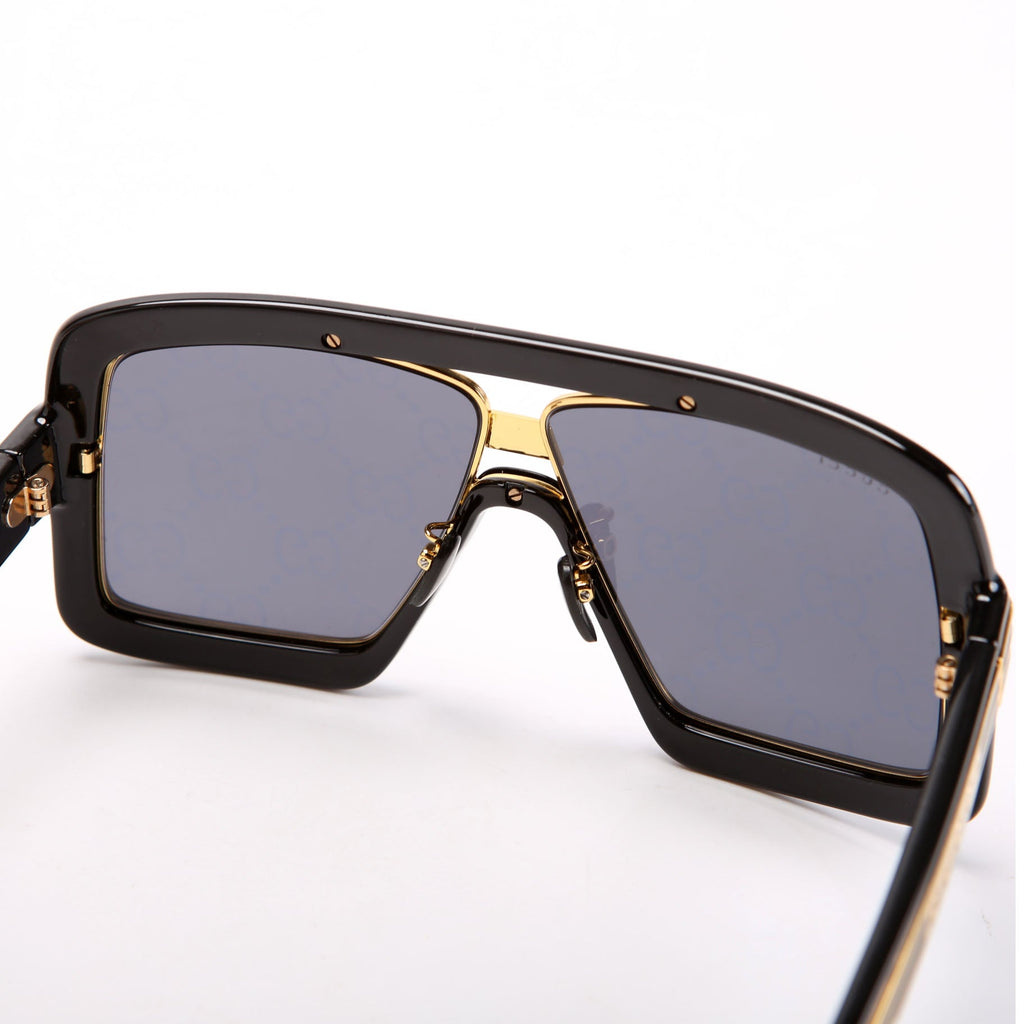 GG0900S Acetate Shield Sunglasses Black/Gold
