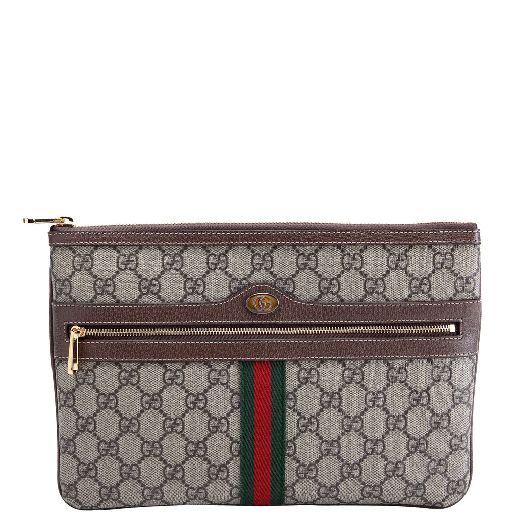 Gucci 517551 GG Supreme Ophidia Pouch Brown