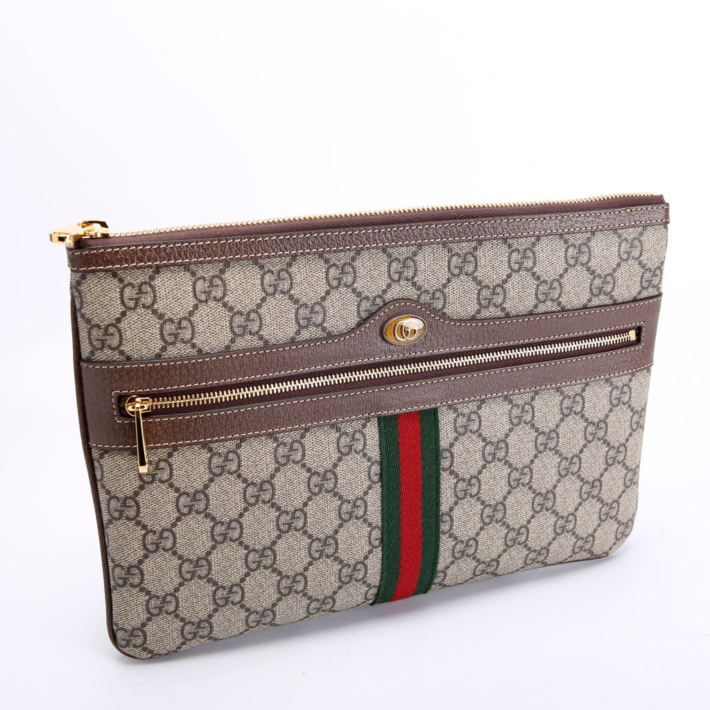 Gucci 517551 GG Supreme Ophidia Pouch Brown