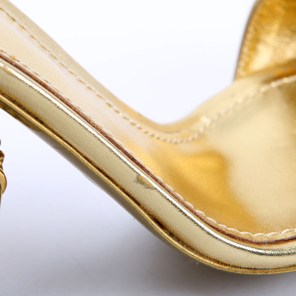 Sculpted Baroque Logo Heels Size 40 Gold