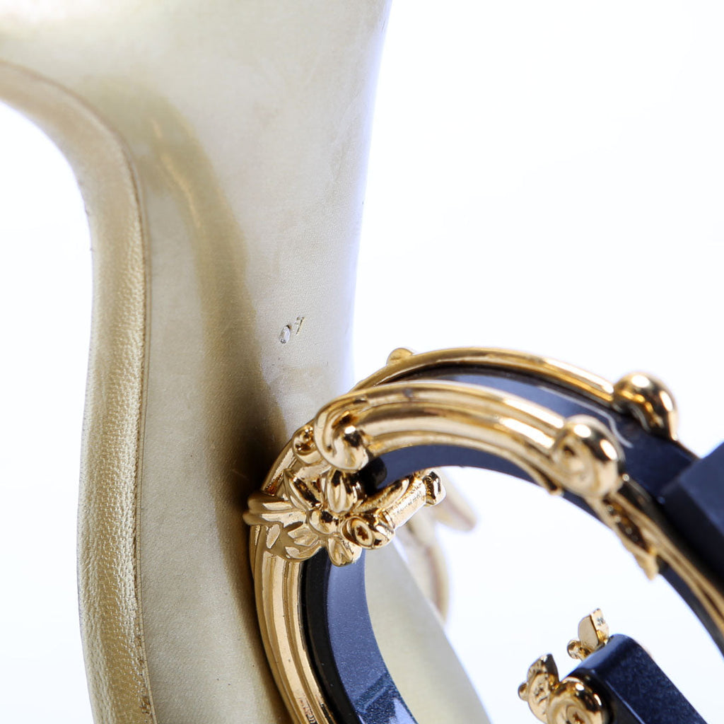 Sculpted Baroque Logo Heels Size 40 Gold