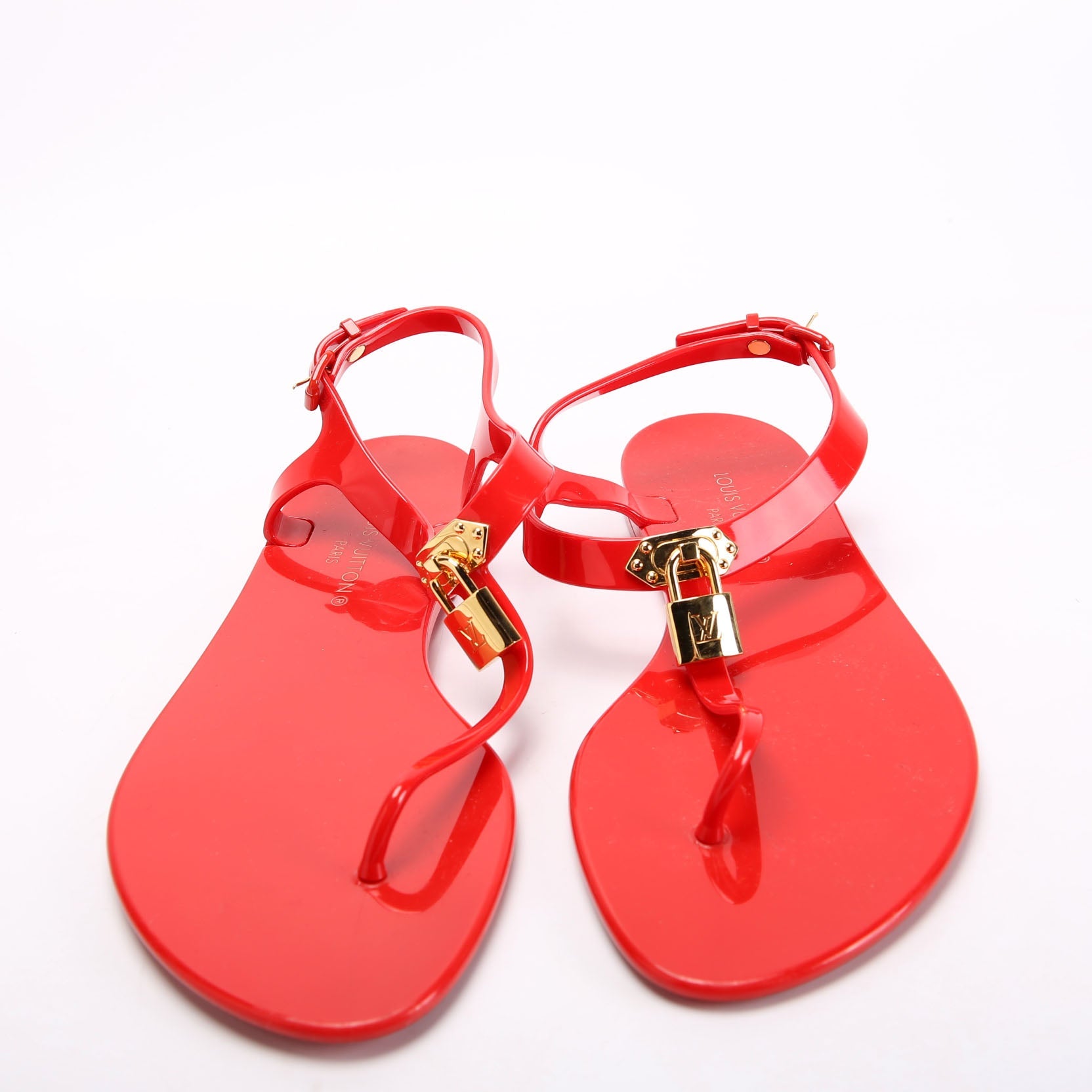 LV Rubber Thong Sandals Size 40 Red