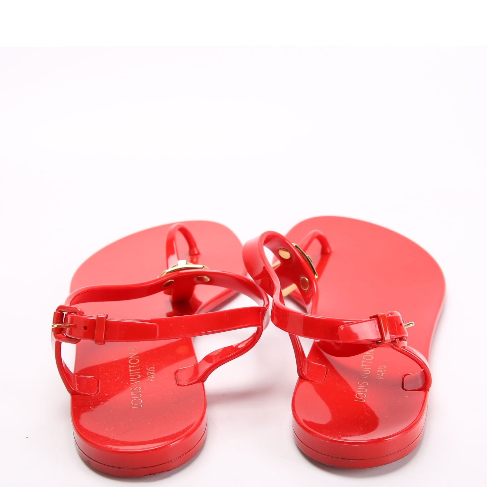 LV Rubber Thong Sandals Size 40 Red