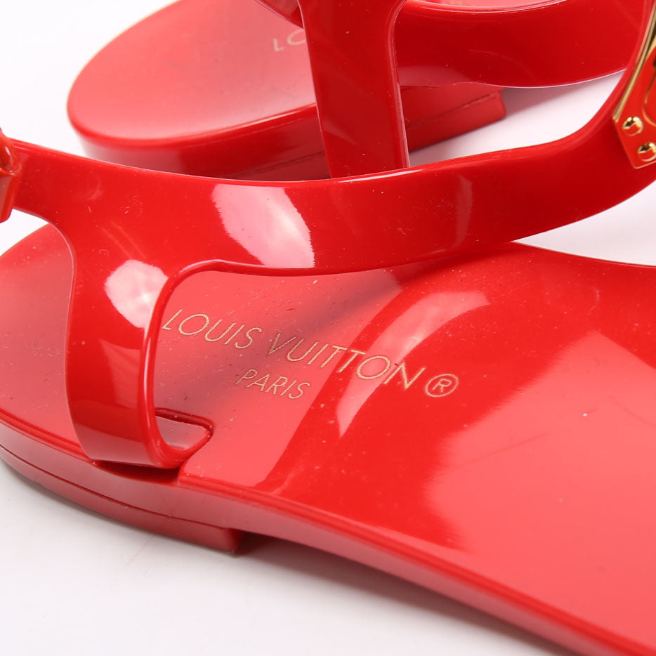 LV Rubber Thong Sandals Size 40 Red