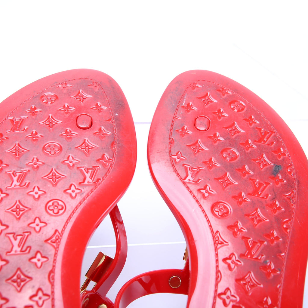 LV Rubber Thong Sandals Size 40 Red