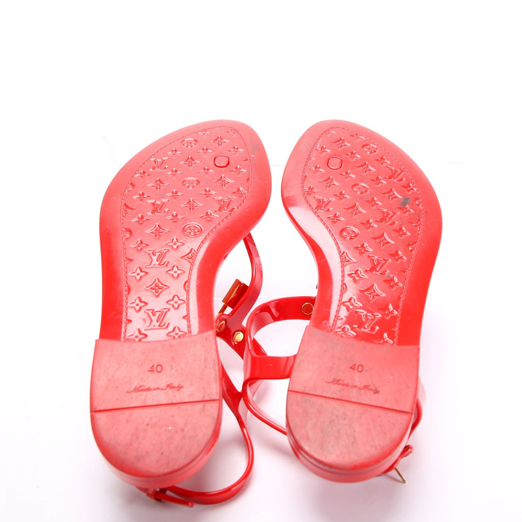 LV Rubber Thong Sandals Size 40 Red