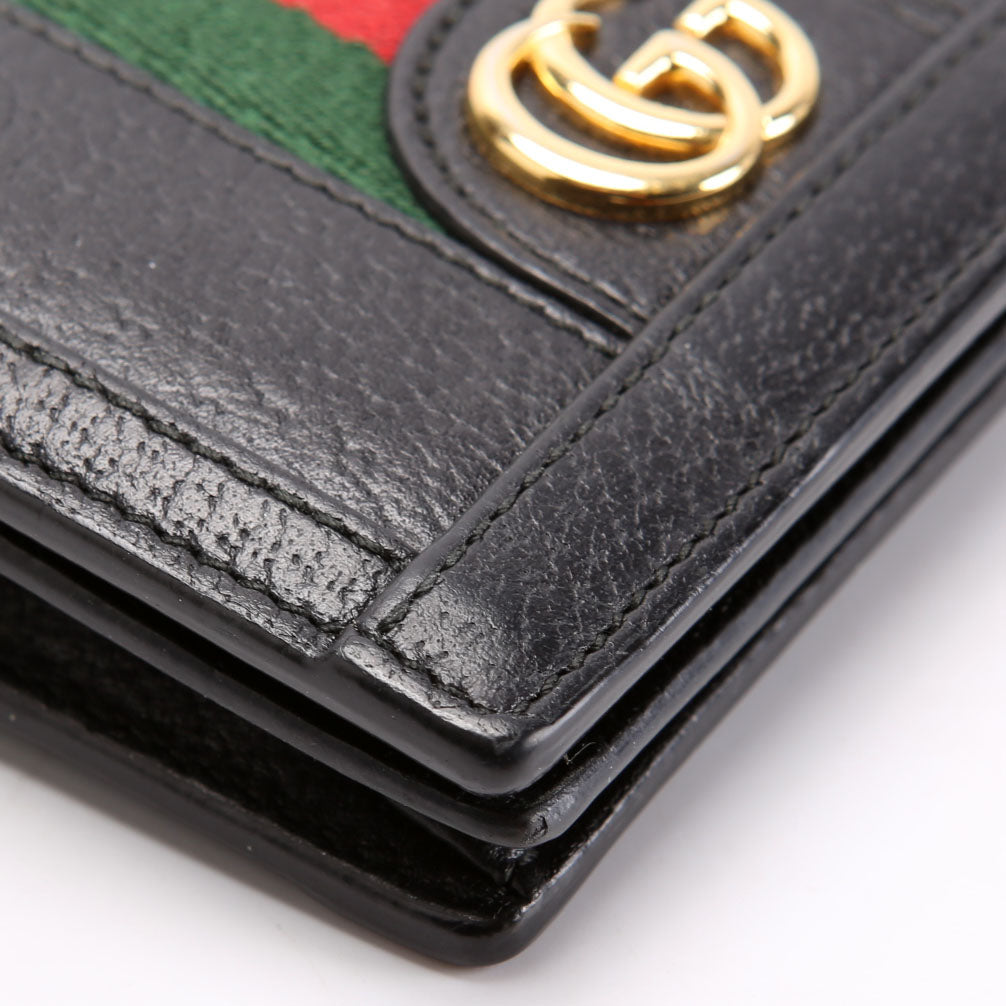 Gucci 523155 Ophidia GG Card Case Wallet Black