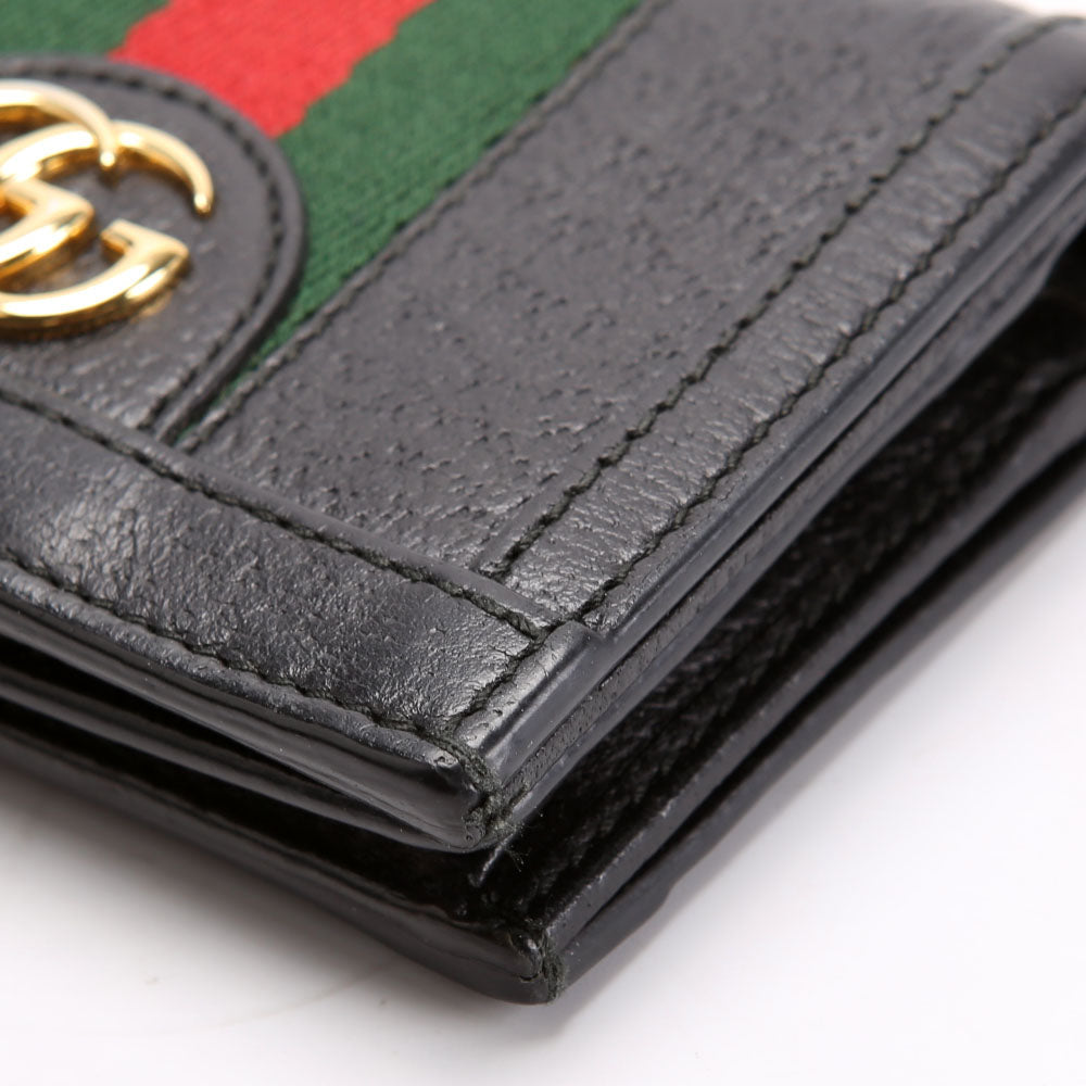 Gucci 523155 Ophidia GG Card Case Wallet Black