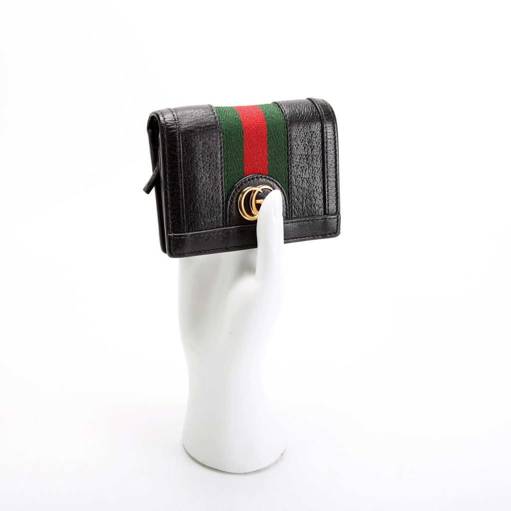 Gucci 523155 Ophidia GG Card Case Wallet Black