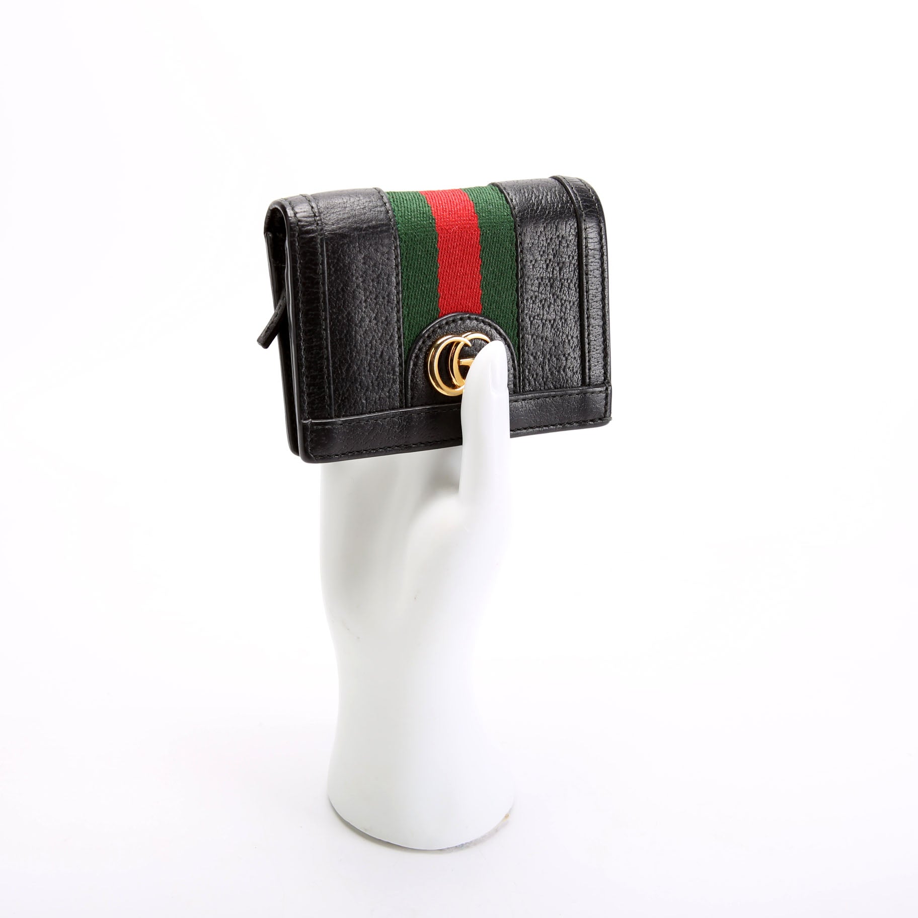 Gucci 523155 Ophidia GG Card Case Wallet Black