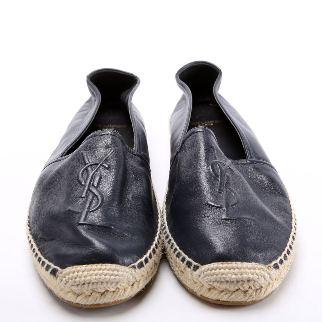 YSL Logo Espadrilles Size 40.5 Navy