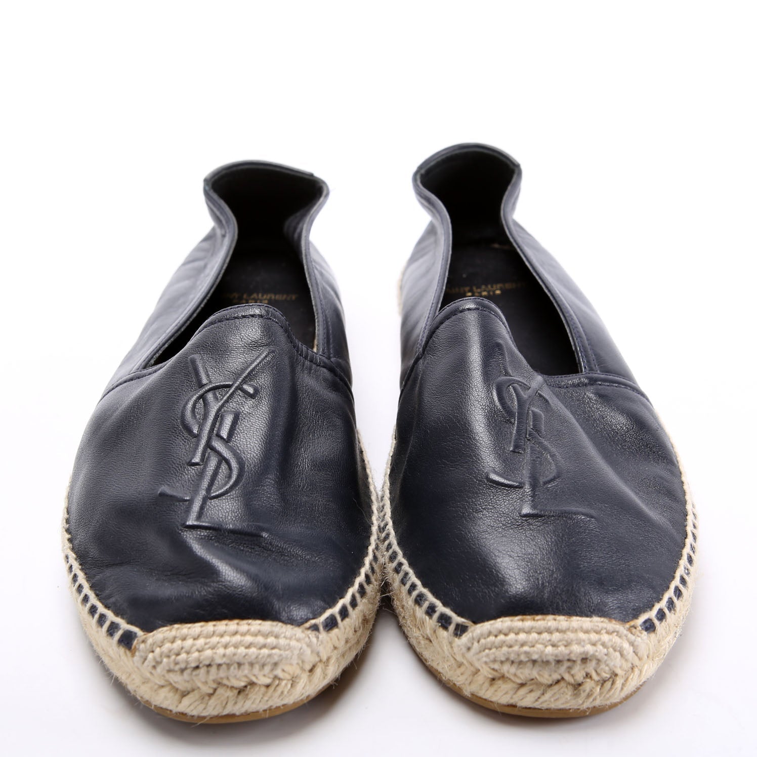 YSL Logo Espadrilles Size 40.5 Navy