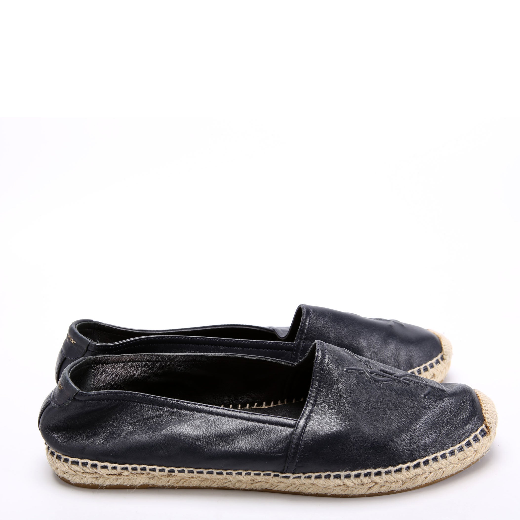 YSL Logo Espadrilles Size 40.5 Navy
