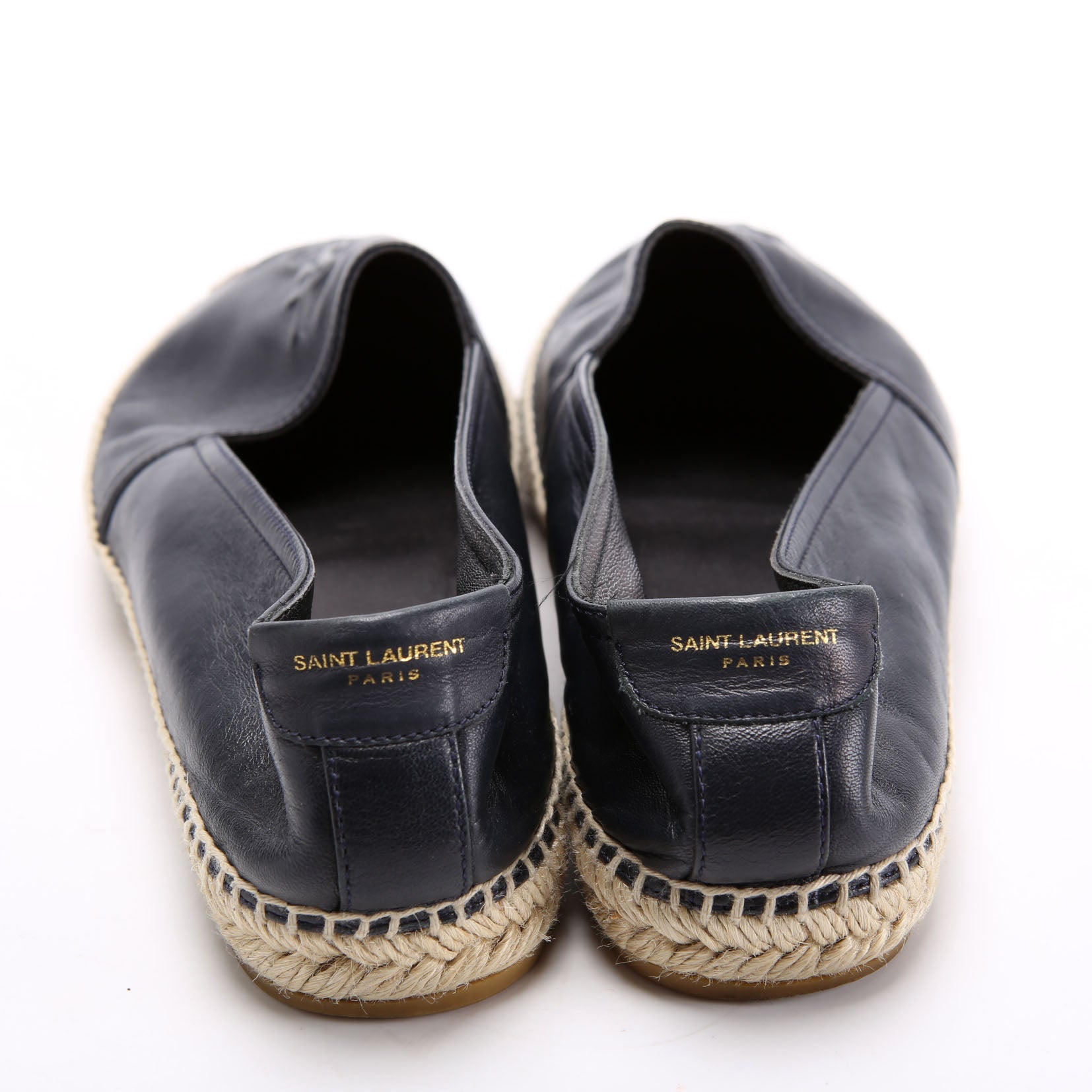 YSL Logo Espadrilles Size 40.5 Navy