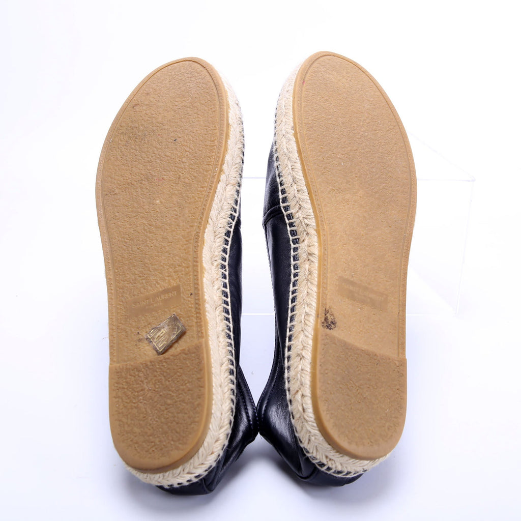 YSL Logo Espadrilles Size 40.5 Navy
