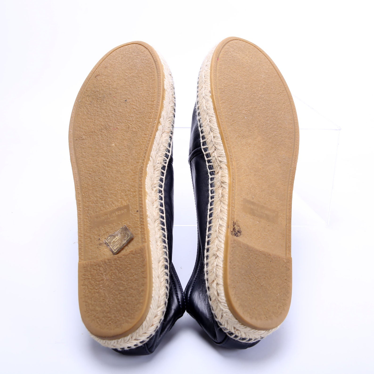 YSL Logo Espadrilles Size 40.5 Navy