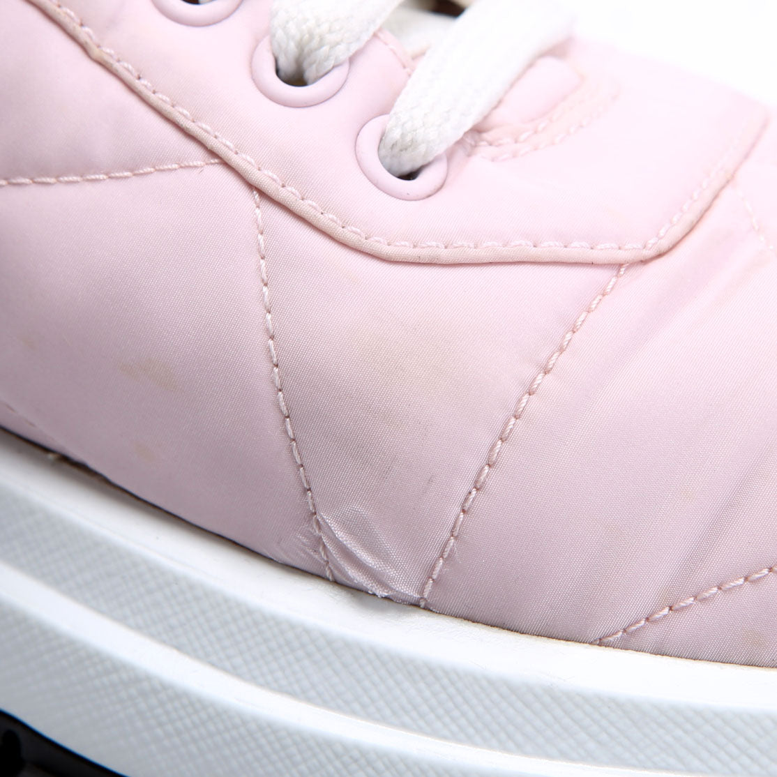 Prada Piuma Runner Quilted Nylon Sneakers Size 37.5 Pink