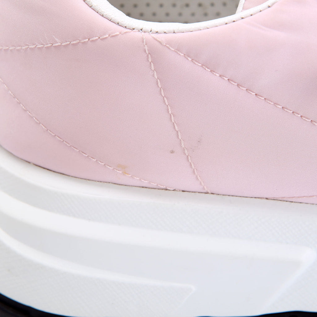 Prada Piuma Runner Quilted Nylon Sneakers Size 37.5 Pink