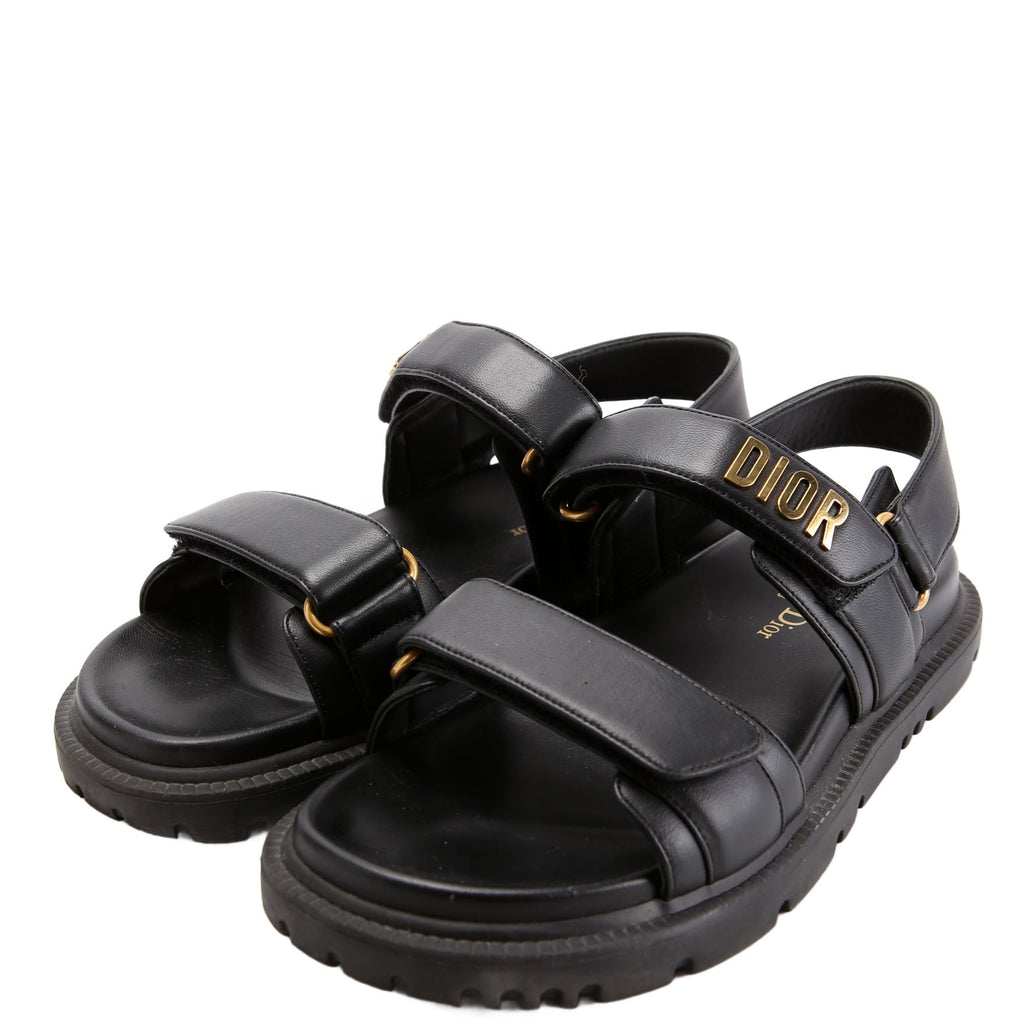 Dioract Leather Sandals Size 37.5 Black